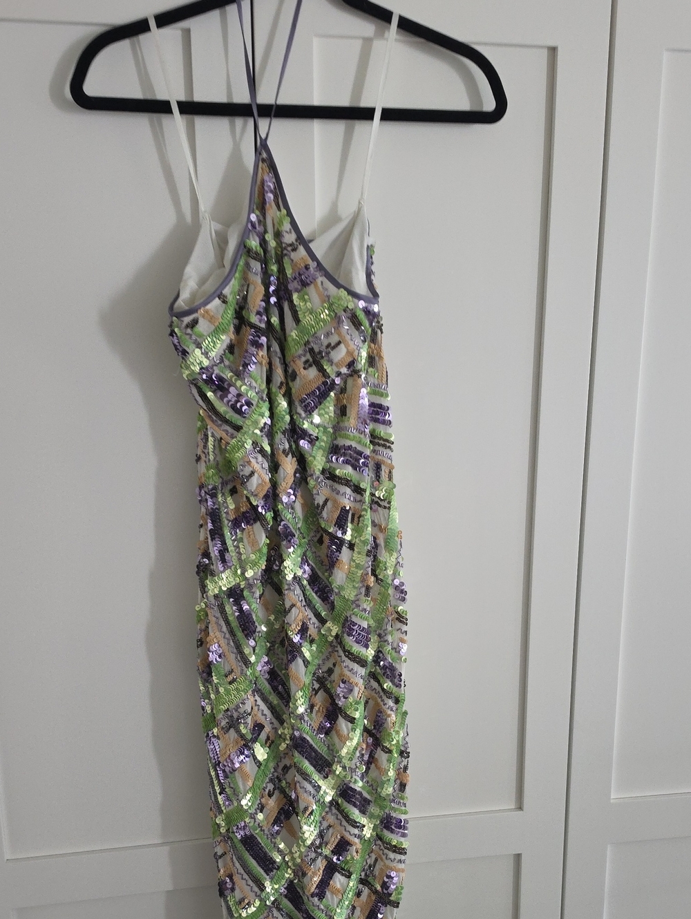 NWT Veronica Beard Cherie Sequin Midi Halter Dress In Violet Multi Size 6